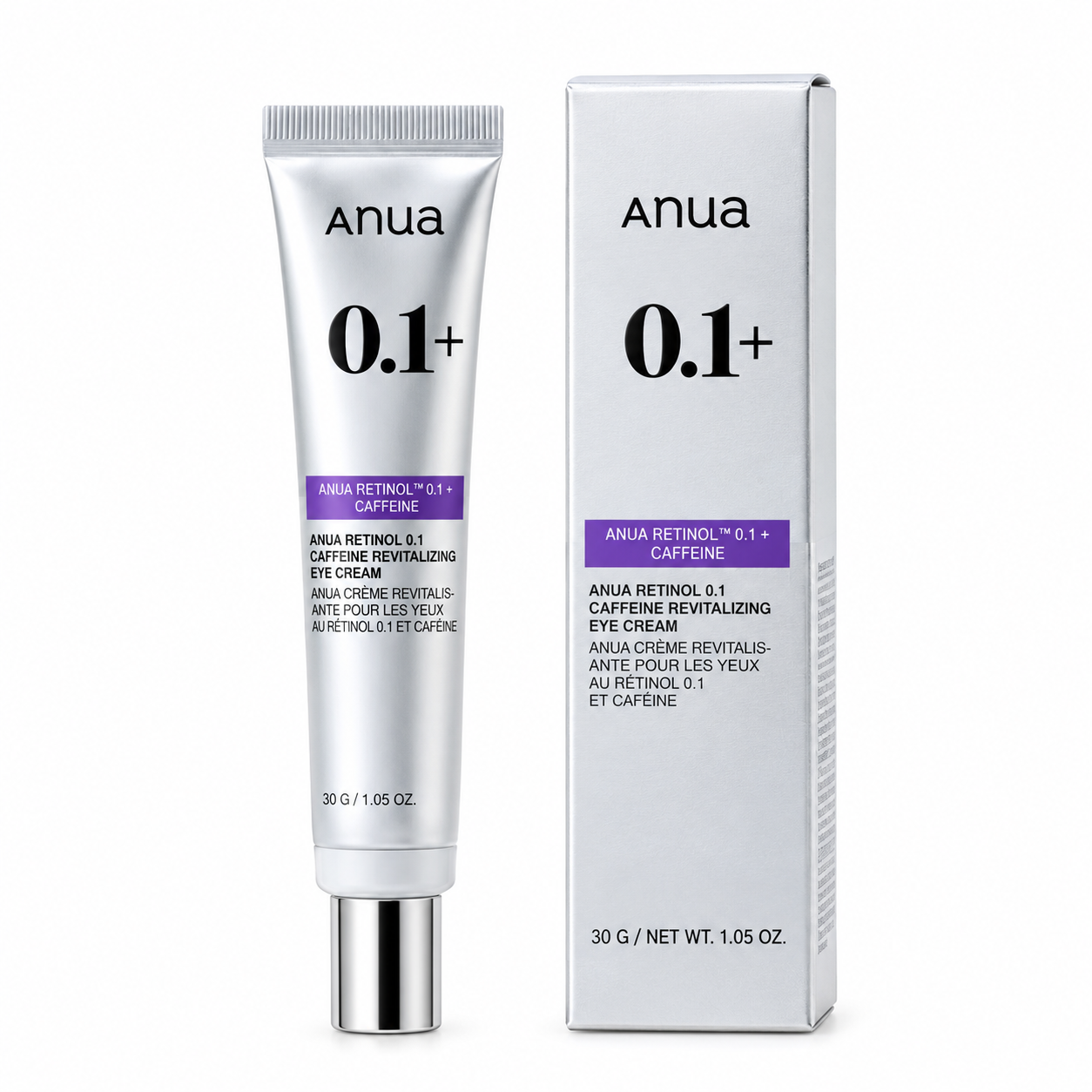 anua retinol 0.1 + caffeine eye cream 30g Anua Retinol 0.1 + Caffeine Revitalizing Eye Cream - Image 1